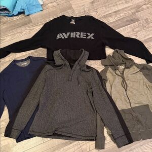 MENS LONG SLEEVE THERMAL AND HOODED SHIRT BUNDLE!